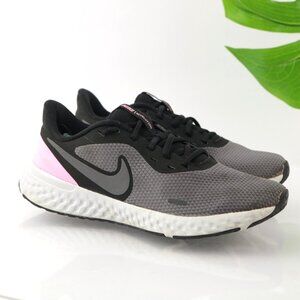 Nike Womens Revolution Running Shoe Size 8.5 Black Pink‎ Gray Sneaker Athletic